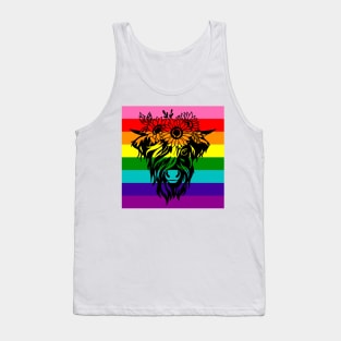 highland cow rainbow flag Tank Top